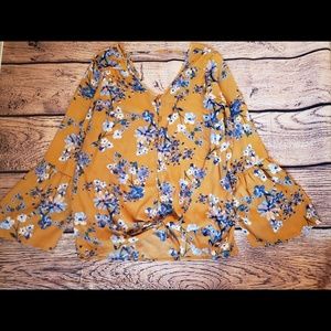 Pink Rose Long Sleeve Blouse